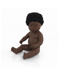 Кукла Baby Doll african boy Polybag 38 см Miniland