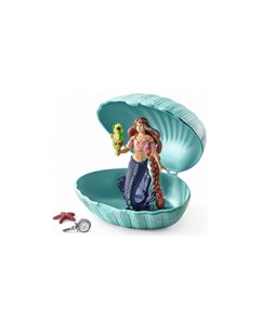 Игровой набор Русалка с малышом морского конька в ракушке Schleich