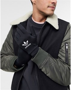Черные перчатки с логотипом Adidas originals