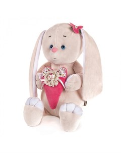 Мягкая игрушка Luxury Романтичный Зайчик с розовым сердечком 25 см Romantic plush club