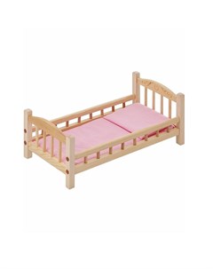 Классическая кроватка для кукол розовый текстиль Paremo