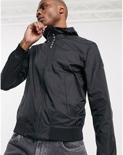 Черная легкая куртка на молнии с капюшоном и логотипом Replay