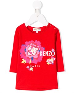 Топ с цветочным принтом и логотипом Kenzo kids