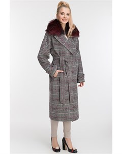 Стильное пальто из шерсти с лисой Aliv