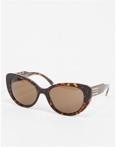 Солнцезащитные очки кошачий глаз в черепаховой оправе 0VE4378 Versace