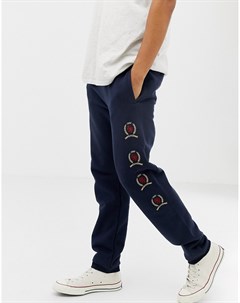 Темно синие джоггеры с повторяющейся вышивкой логотипа 6 0 Limited Capsule Tommy jeans