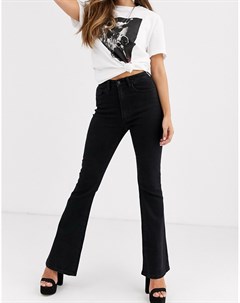 Черные расклешенные джинсы с завышенной талией Object