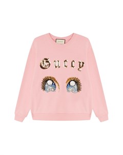 Розовый свитшот с блестящими аппликациями Gucci