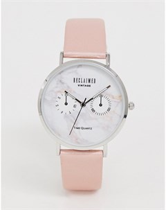 Розовые часы с мраморным принтом на циферблате Inspired эксклюзивно для ASOS Reclaimed vintage