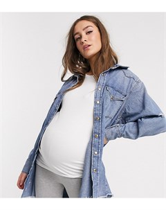 Синяя джинсовая oversize рубашка ASOS DESIGN Maternity Asos maternity