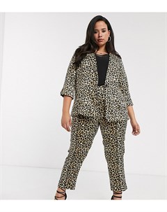 Атласные брюки от комплекта с леопардовым принтом Simply be