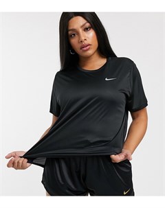 Черная футболка с короткими рукавами Plus Nike running
