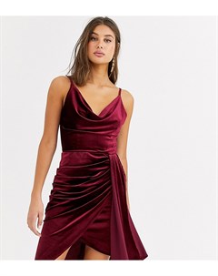 Бордовое бархатное платье мини Tfnc tall