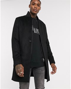 Черное строгое шерстяное пальто Allsaints