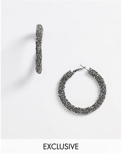 Эксклюзивные серьги кольца с отделкой бисером Designb london