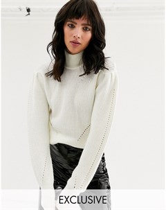 Кремовый свитер с высоким воротником Object