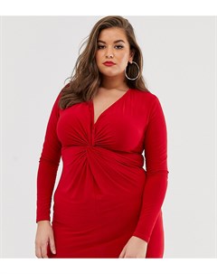 Красное платье мини с декоративным узлом Koco & k plus