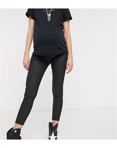 Черные джинсы скинни с посадкой над животом и покрытием Topshop maternity