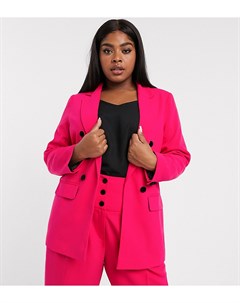 Розовый пиджак с бархатными пуговицами River island plus
