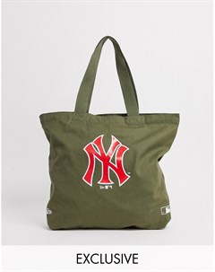 Зеленая сумка тоут с логотипом в стиле ретро эксклюзивно от NY New era