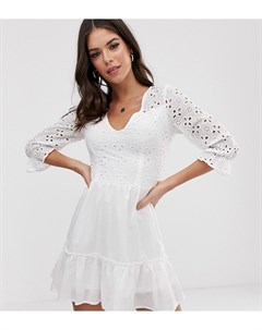 Белое платье с запахом и вышивкой ришелье Parisian tall