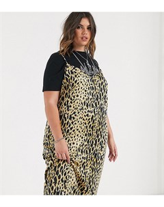 Платье комбинация миди с леопардовым принтом ASOS DESIGN Curve Asos curve