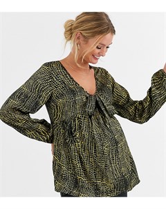 Атласная блузка с крокодиловым рисунком Influence maternity