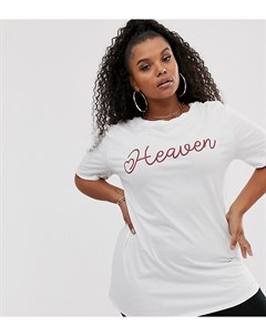 Белая свободная футболка с надписью heaven Pink clove