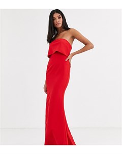 Красное платье макси с асимметричной юбкой Jarlo tall