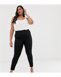 Черные джеггинсы без застежки с широким поясом ASOS DESIGN Curve Asos curve