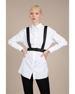 Удлиненная блузка с контрастными стропами Vassa&co