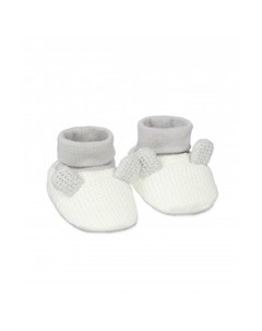 Носочки пинетки вязаные белый и серый Mothercare