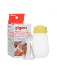 Набор для кормления бутылочка с ложечкой белый Pigeon