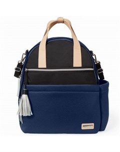 Рюкзак для мамы с аксессуарами Neoprene Diaper Backpack Navy Black синий и черный Skip hop