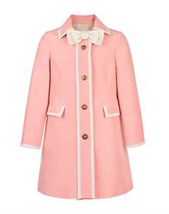 Розовое пальто с отделкой детское Gucci
