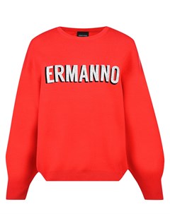 Красный джемпер с логотипом Ermanno ermanno scervino
