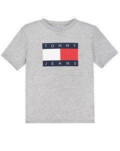 Серая футболка с логотипом детская Tommy hilfiger