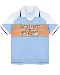 Голубая футболка поло с логотипом Burberry