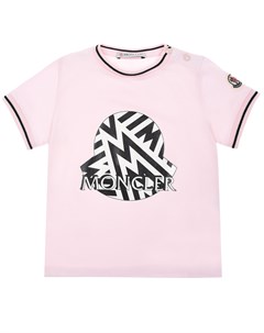 Розовая футболка с логотипом Moncler