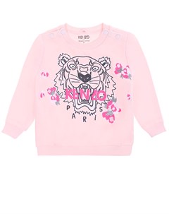 Розовый свитшот с вышивкой детский Kenzo