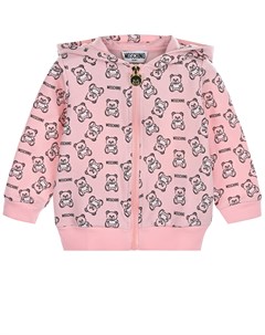Розовая спортивная куртка на молнии детская Moschino