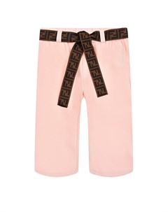 Розовые брюки с черным поясом детские Fendi