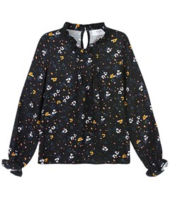 Черная блуза с цветочным принтом детская Paade mode