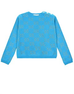 Голубой джемпер GG Supreme с люрексом детский Gucci