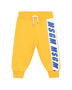 Желтые спортивные брюки с одним лампасом детские Msgm