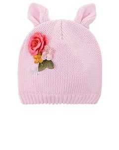 Розовая шапка с декоративными ушками детская Monnalisa