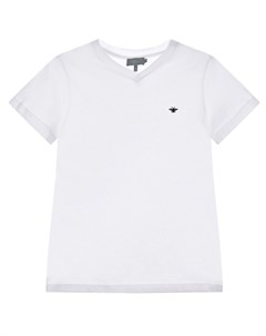 Белая футболка с вышивкой пчела Dior