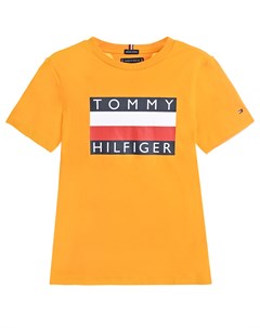 Желтая футболка с логотипом Tommy hilfiger