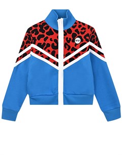 Спортивная куртка с красными леопардовыми вставками детская No21