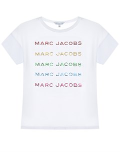 Белая футболка с разноцветным принтом Little marc jacobs